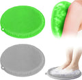 2 Pack Shower Foot Scrubber & Shower Back Scrubber Wall Mounted with Delicate Brush,Gentle Exfoliation Non-Slip Foot Scrubber Mat (Gray and Green)