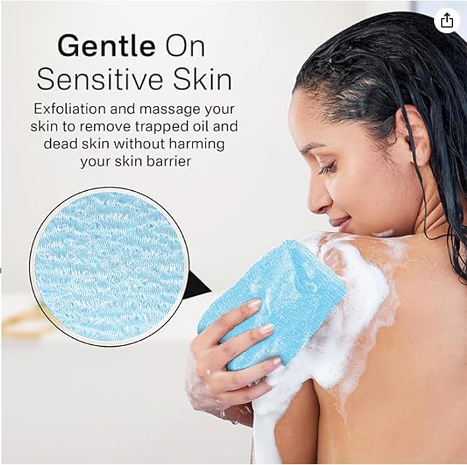 Yiclick Exfoliating Washcloth Towel- Exfoliating Body Scrubber Exfoliator, Back Scrubber for Shower Bath, Exfoliate Rags Wash Cloths, Loofah Lufa Sponge, Body Scrub & Exfoliation Women Men