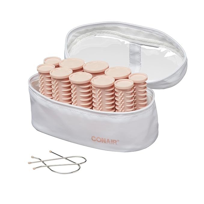 Conair Instant Heat Compact Hot Rollers for Long, Medium, and All Hair - Hair Curler - Hair Roller Clips Included - 1 1/4-inch, 1-inch, and 3/4-inch Rollers