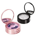 Eyelash Storage Box-2 Pack Eyelash Holder Case with Mirror 3Layers Circle Eyelash Box with Lash Holder Empty Makeup Case Travel for Women and Girls(Black,Rose Gold)