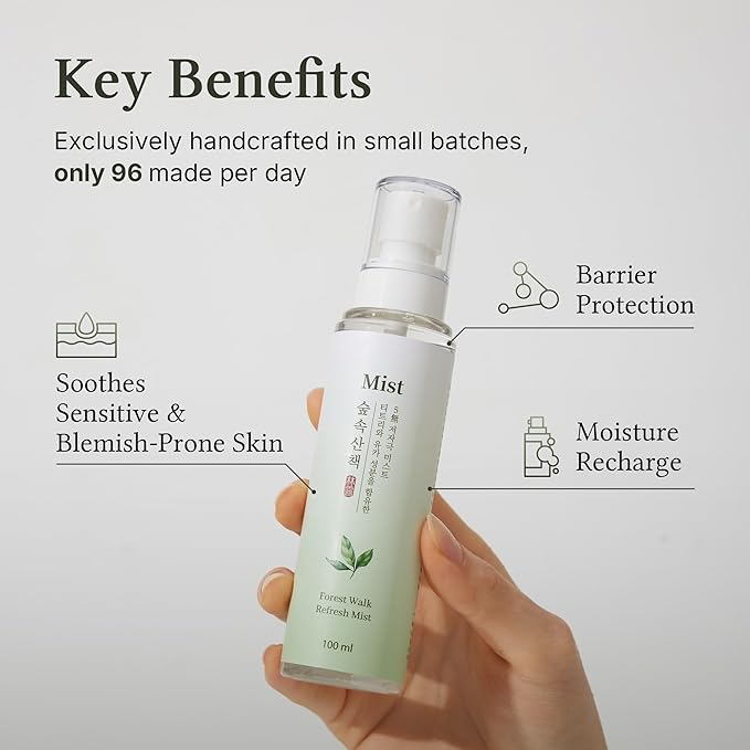 Refresh Mist – Gentle Face Mist with Eucalyptus, Tea Tree & Hyaluronic Acid, Alcohol-Free 3.38 FL Oz – Soothing K-Beauty Mist for Sensitive Skin by LifeCare Korea