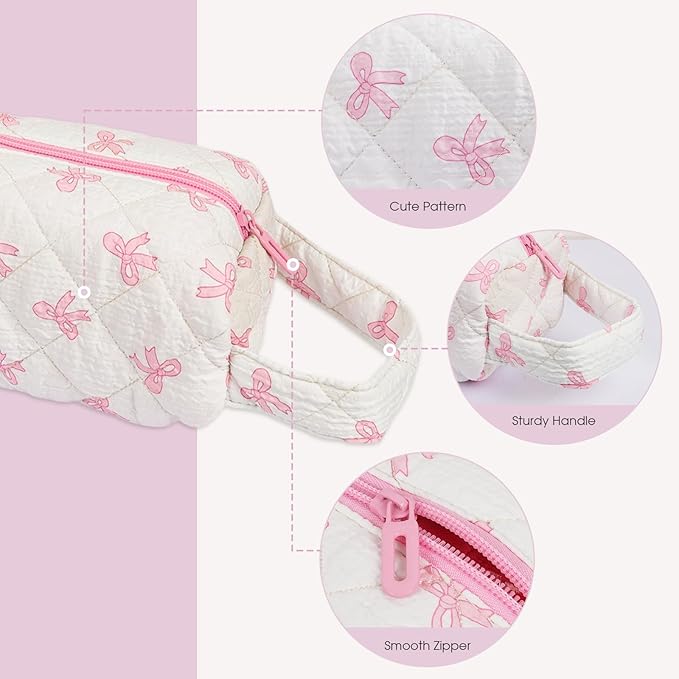 Hair Tools Travel Bag, Cute Compact Case Compatible with Dyson Airwrap & Shark Flexstyle, Curling Iron & Flat Iron Storage Organizer, 14" Portable Hair Accessories Bag (Pink)