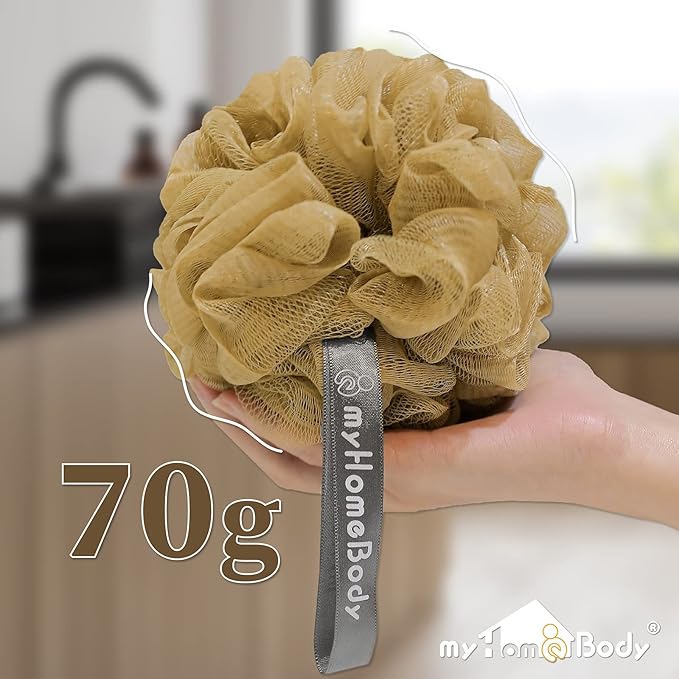 myHomeBody Large 70g Loofah Sponge, 2 Oat Milk + 1 Caramel, 3 Pack
