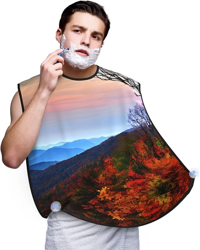 Three Dachshunds Print Beard Bib Shaving Apron, Beard Hair Trimming Cape Gift For Dad