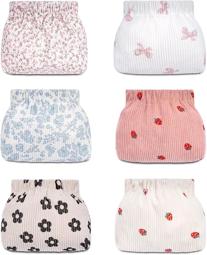 honitty Mini Makeup Pouch,Corduroy Elastic Wallet Storage for Women,Cute Small Lipstick Bag for Purse