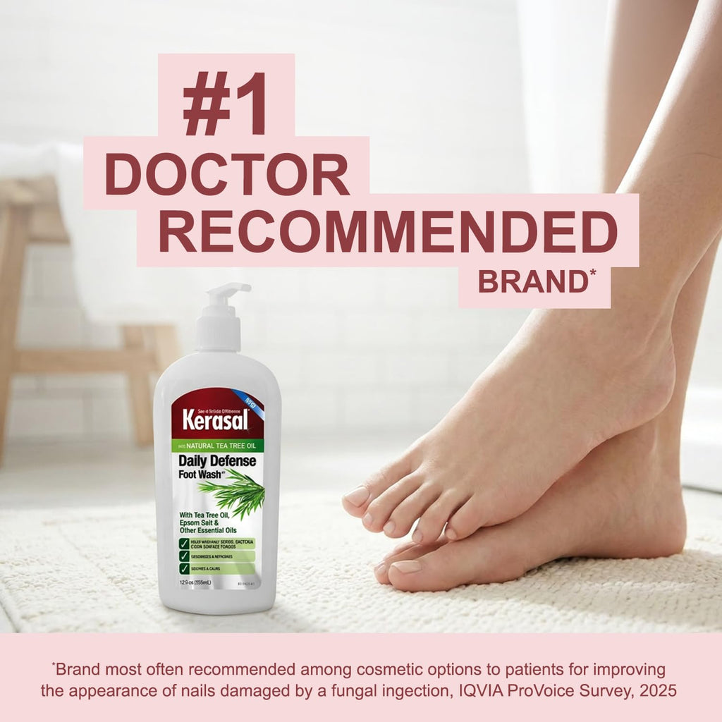 Kerasal Daily Defense Foot Wash Daily Cleanser for Feet, 12 Ounce (Packaging May Vary)