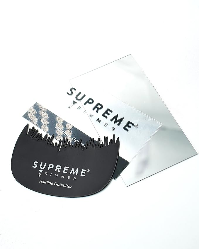 Enhancement Cards for Barbers by Supreme Trimmer | Reusable Hairline Shaping Tool for Natural Line Up & Precise Beard Edges | Ideal for Colored Ink Spray & Hair Fiber Application | HFH/4X