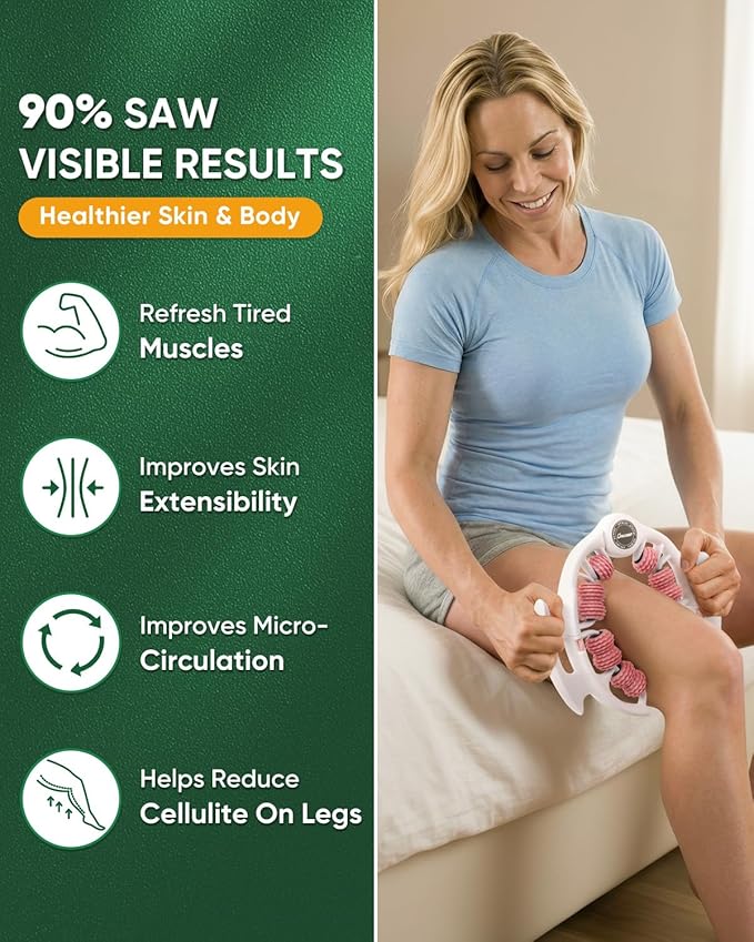 ONUEMP Cellulite Massager Roller, Cellulite Remover Muscle Roller, Fascia Massage Tool for Thigh, Leg, Waist - Anti-Celulitis, Lymphatic Drainage, Body Sculpting, Deep Tissue Pain Relief