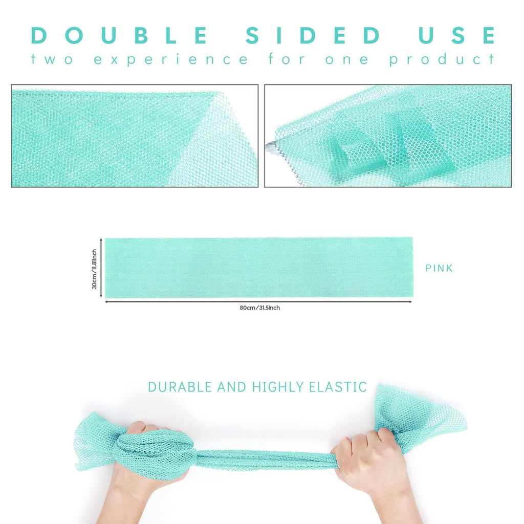 UJFQBH African Bath Sponge African Net Long Net Bath Sponge Exfoliating Shower Body Scrubber Back Scrubber Skin Smoother,Great for Daily Use (Green)