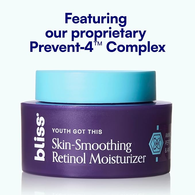 Bliss Youth Got This Retinol Moisturizer | Pure Retinol + PREVENT-4™ Complex for Fine Lines, Texture & Deep Hydration | Clean, Fragrance-Free, Vegan & Cruelty-Free | 50 mL