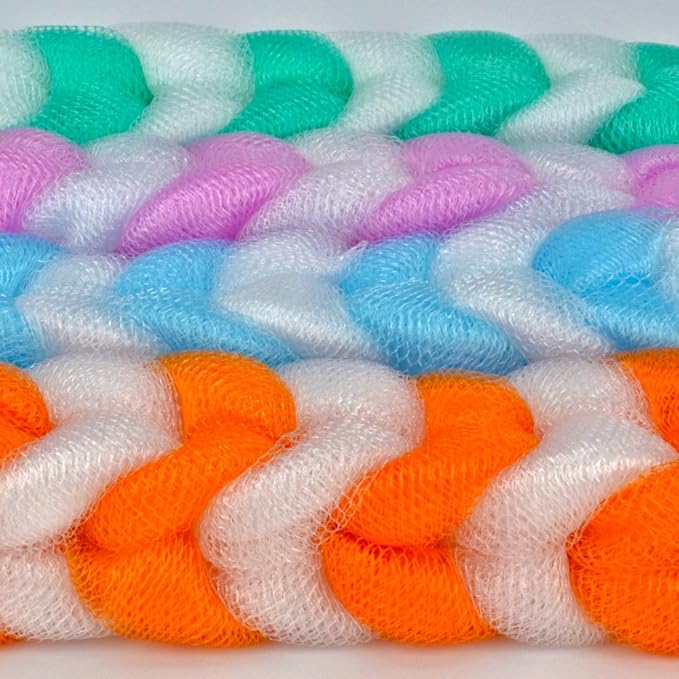 Eslite Exfoliating Loofah Back Scrubber for Shower,Wonderful Colors(4- Counts)