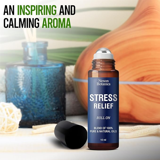 Stress Relief Essential Oil Roll-On 10 ml for Aromatherapy and Relaxation