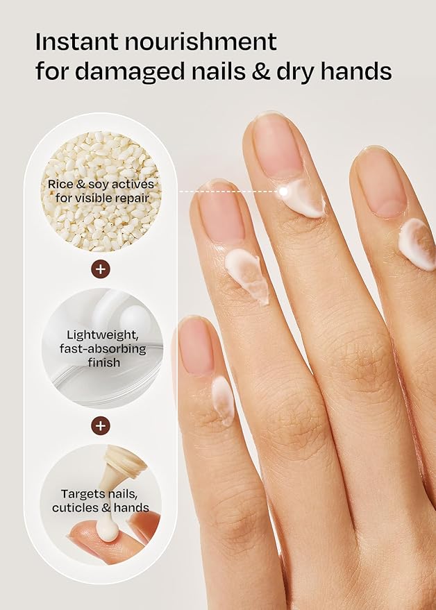 ohora Natural Care Rice Plumping Cuticle Serum – Hydrating Nail Serum with Rice & Soybean Extract, Collagen, Vitamin E & Peptides – Fast-Absorbing, Non-Greasy Nail & Cuticle Care