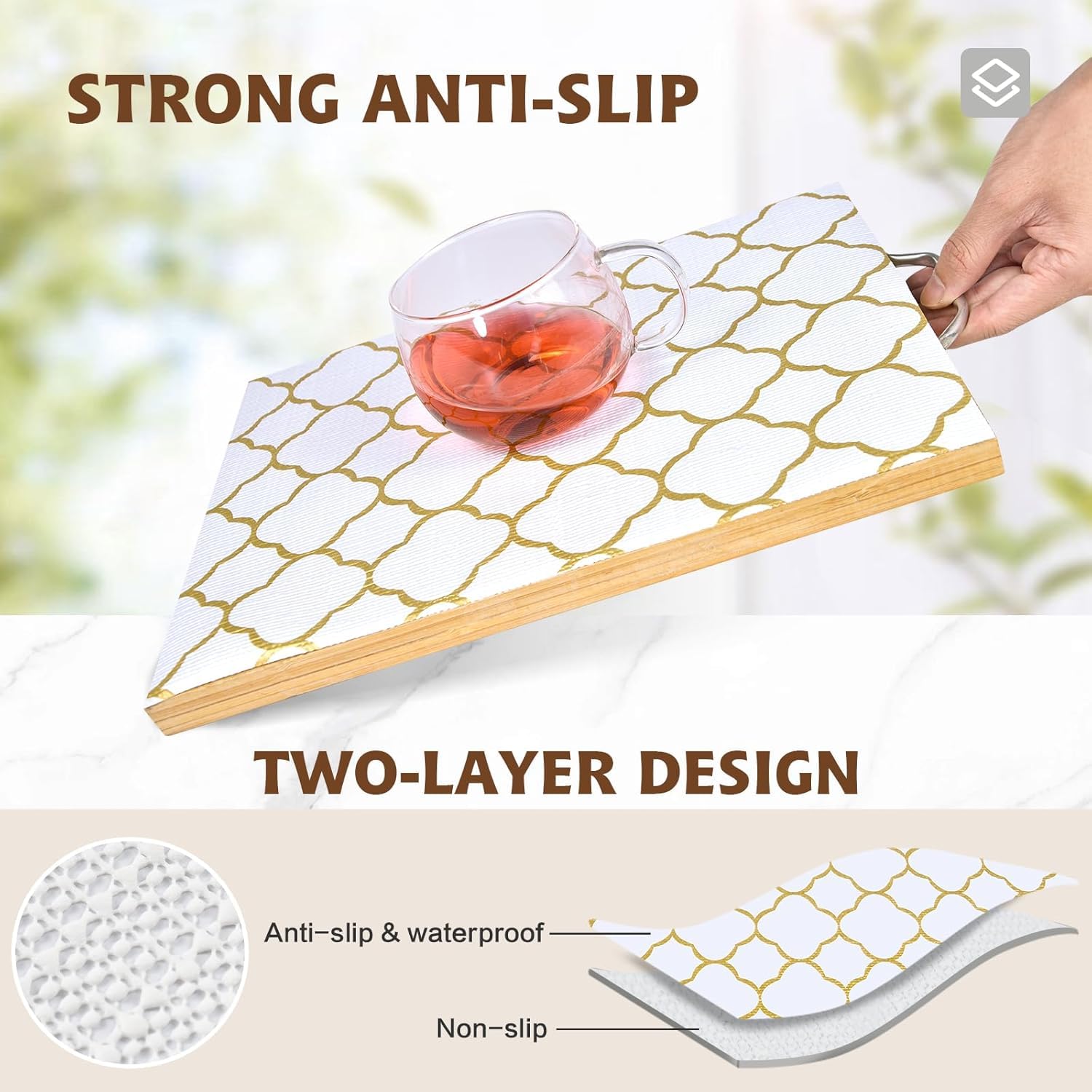 Shelf Liners for Kitchen Cabinets 23.6in x 30FT Non Adhesive Drawer Liner