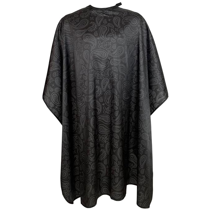 Pelocapa Barber Cape for Men, Haircut Cape with Snaps, Professional Salon Cutting Cape, Large Waterproof Hairdressing Cape Gown Apron for Hairstylist- 63”× 56”(Black Pattern)