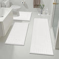 Pauwer Bathroom Rugs Sets 3 Piece, Microfiber Bath Mat Set, White