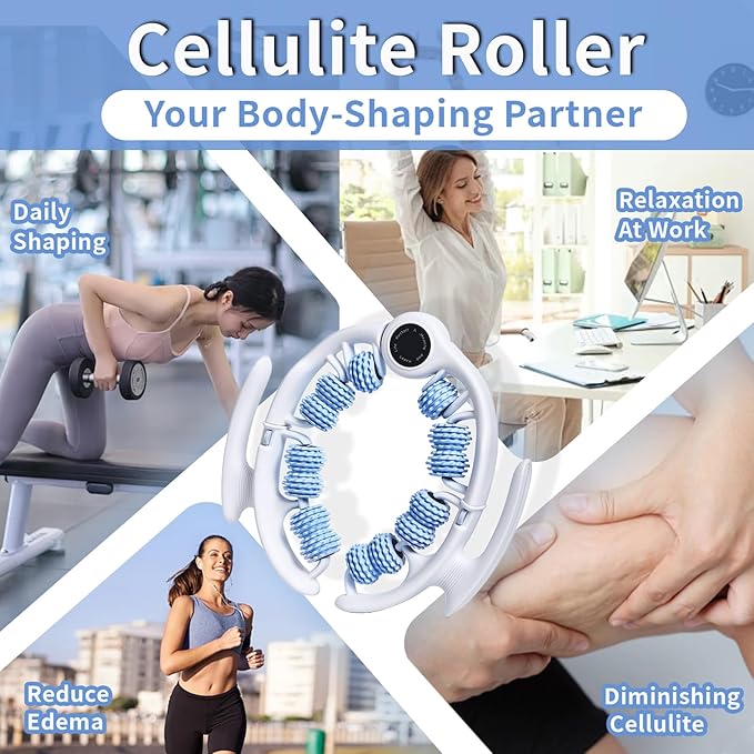 BUXKZVL Cellulite Massage Roller for Legs, Anti Cellulite Massage Tool for Legs, Thighs, Arms with Detachable Handles, Lymphatic Drainage Massager for Deep Tissue Pain Relief