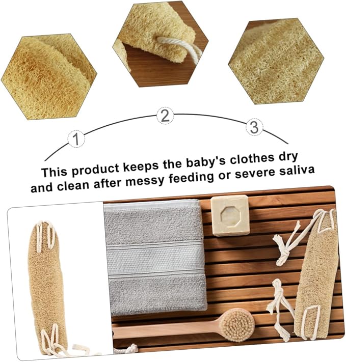 OUNONA Exfoliating Loofah Back Scrubber Strap for Shower Natural Gourd Fiber Bath Exfoliating Band Long Size Back Cleaner for Women and Men for Shower and Bath Use