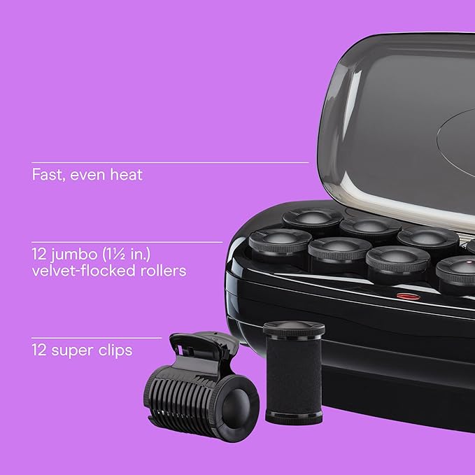 Conair Velvet Flocked Jumbo Hot Rollers Set