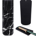 Shappy 2 Pcs Heat Resistant Curling Iron Flat Iron Travel Case,Retro