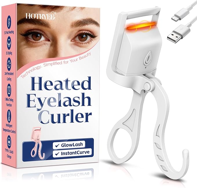 HOTRYEE 2PCS Heated Eyelash Curler (White)