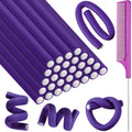 Syhood 30 Pcs 7'' Flexi Rods Hair Rollers No Heat,Purple,7 X 0.47 Inch