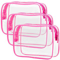 PACKISM TSA Approved Toiletry Bag - Clear Makeup Bag Travel, Fuchsia Pink