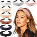 DRESHOW 8 Pack Knotted Headbands for Women Wide Turban Headband Printed Plastic Head Band Fashion Boho Hairbands Non Slip Hair Accessories