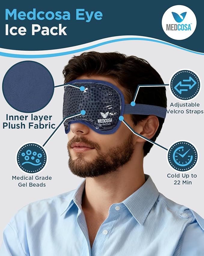 Medcosa Eye Ice Pack - Cool & Soothe Your Tired Eyes with Our Cold Gel Mask - Cooling for Puffy Eyes & Aiding Sleeping