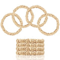 Mulberry Silk Hair Ties 4 PCS, 100% Pure 22 Momme Mulberry Silk Hair Scrunchies for Women Sleep, Elastics Hair Care No Damage, (Champagne Gold*4)