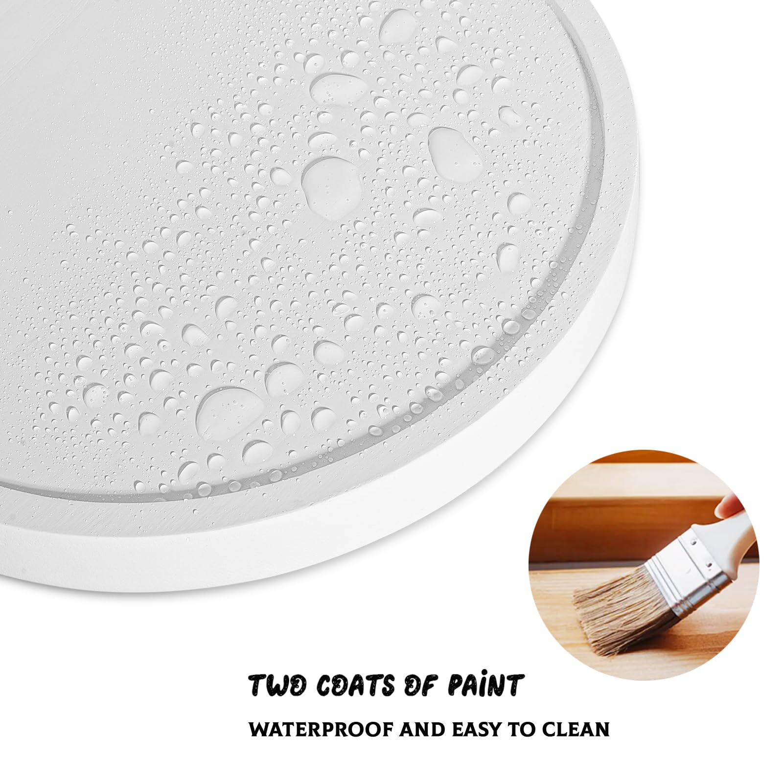 Round Decorative Tray Farmhouse Kitchen Decor Soap Dish, 12" White