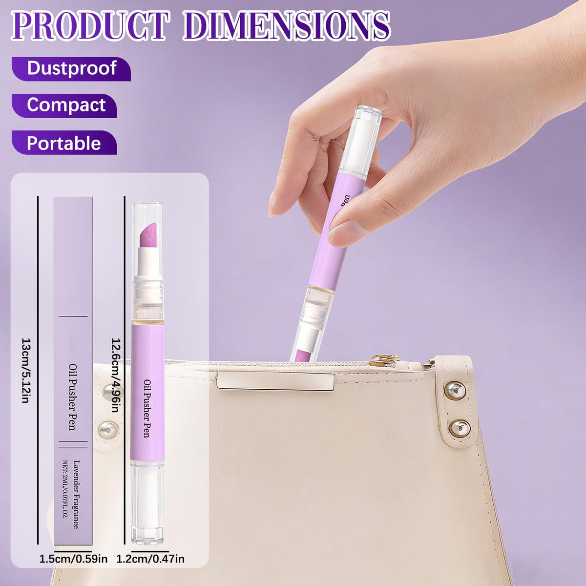 3PCS 2-in-1 Cuticle Oil Pusher Pen, Ceramic Cuticle Pusher & Oil Pen, Nail Care Tool for Dry Damaged Nails Hangnails Moisturiz Polish Brighten
