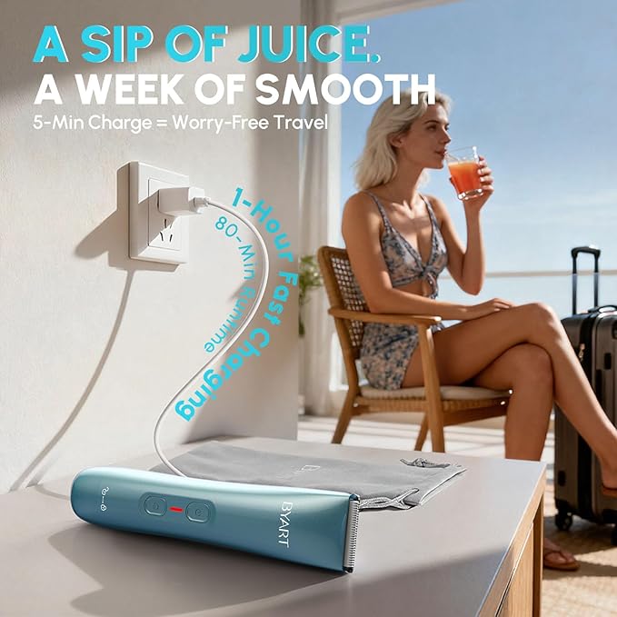 Dual Head Bikini Trimmer for Women - Rechargeable Electric Shaver, 5-Min Fast Charge for Travel, Portable Facial Hair Removal for Ladies, Dermaplane Razor for Women Face, Birthday Gifts for Her