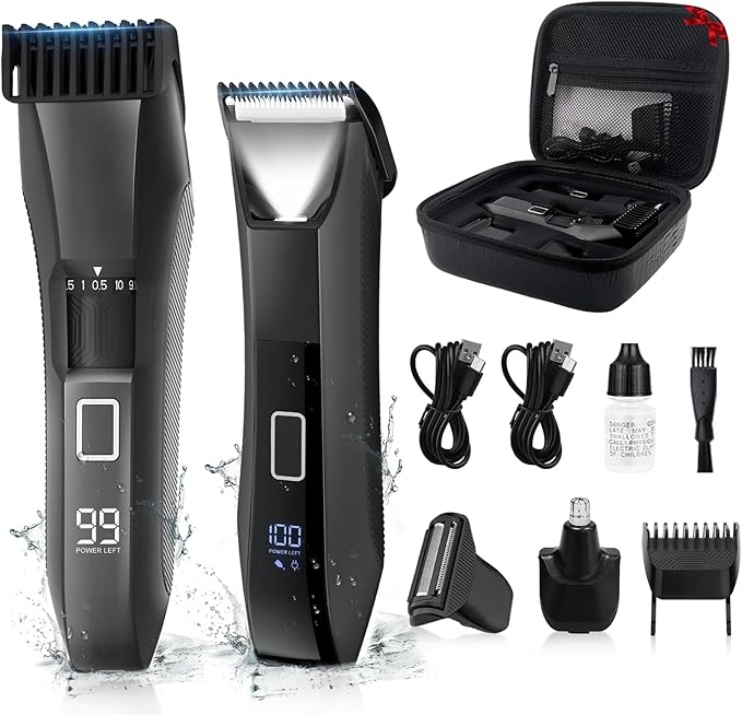 Beatslm Manscape Body & Beard Trimmer for Men, IPX7 Waterproof Groomer Kit
