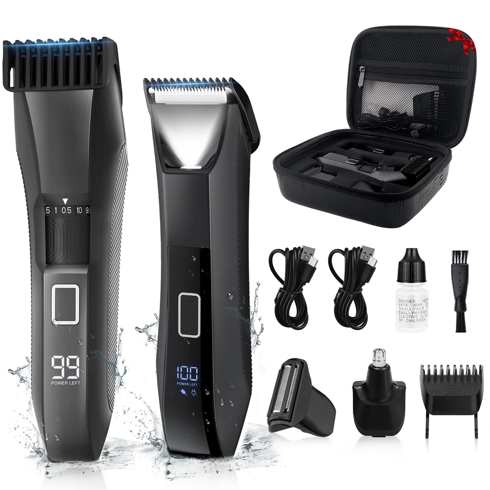 Beatslm Manscape Body & Beard Trimmer for Men, IPX7 Waterproof Groomer Kit