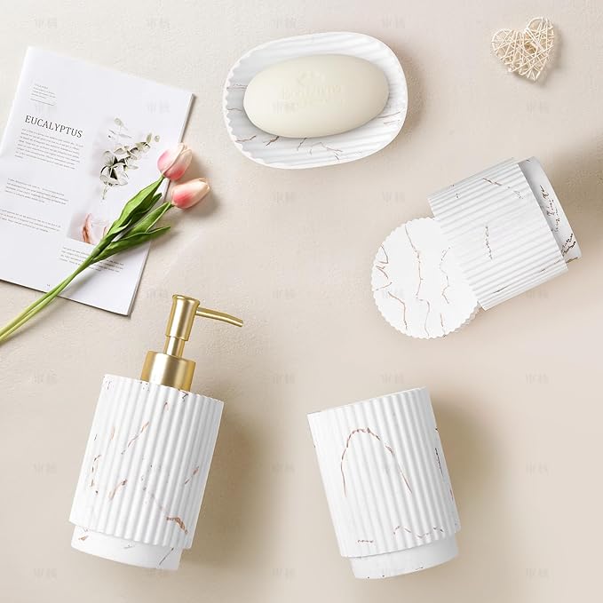 SEEYUAN 4 Pcs Bathroom Accessories Set -Toothbrush Holders Set