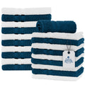 DAN RIVER 100% Cotton Washcloths 20 Pack Premium Quality Face and Body Cloth, Quick Dry Essential Towels for Bathroom, Hand, Kitchen & Cleaning, Baby Washcloths | 11X11 in | 400 GSM | Blue Opal+White