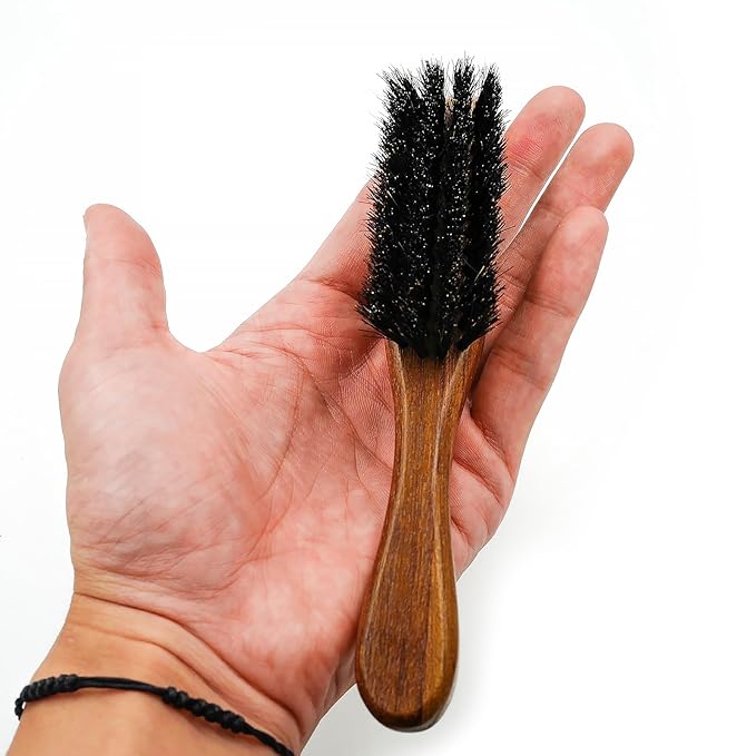 Menesia Boar Bristle Beard & Mustache Brush, Small Size