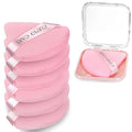 CUPID CARE 6 Pcs Triangle Powder Puff with 2 Travel Cases, Setting Powder Puffs for Face Powder and Foundation, Velour Makeup Puff for Loose Powder Body Powder, Skin-Friendly, Beauty Makeup Tools