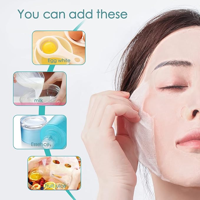 24PCS Natural Pure Cotton Dry Compressed Facial Mask Sheet, DIY Facial Skin Care Great for Home and Travel, Disposable Mask Paper, Individually Packaged Like Candy
