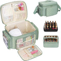 Bagmoly Nail Polish Organizer, Nail Polish Storage Holds 42+ Bottles & Nail Lamp, Portable Travel Nail Kit Storage Carrying Case Fits Nail Suppiles, Gift for Manicurist, Grils - Green