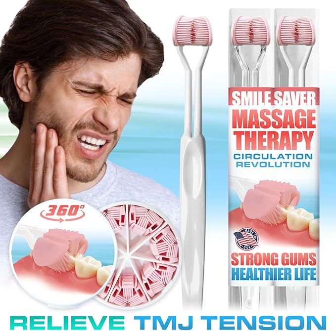 SMILE SAVER 360° Therapeutic Gum Massage for Bleeding Gums, Sensitivity, TMJ & Bruxism – Smile Anti-Aging: Spa Treatment for Your Smile – Morning Massage for Healthy Gums - Made in America