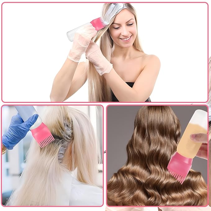 Pimoys 2 Pack Root Comb Applicator Bottle, 6 Ounce Oil Applicator for Hair Dye