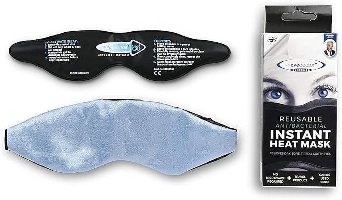 The Eye Doctor Click & Go – Instant Reusable Gel Pack Hot Eye Compress for Dry Eye, Blepharitis and MGD Treatment – Use The Eye Mask Anywhere Instantly, no Need to Microwave