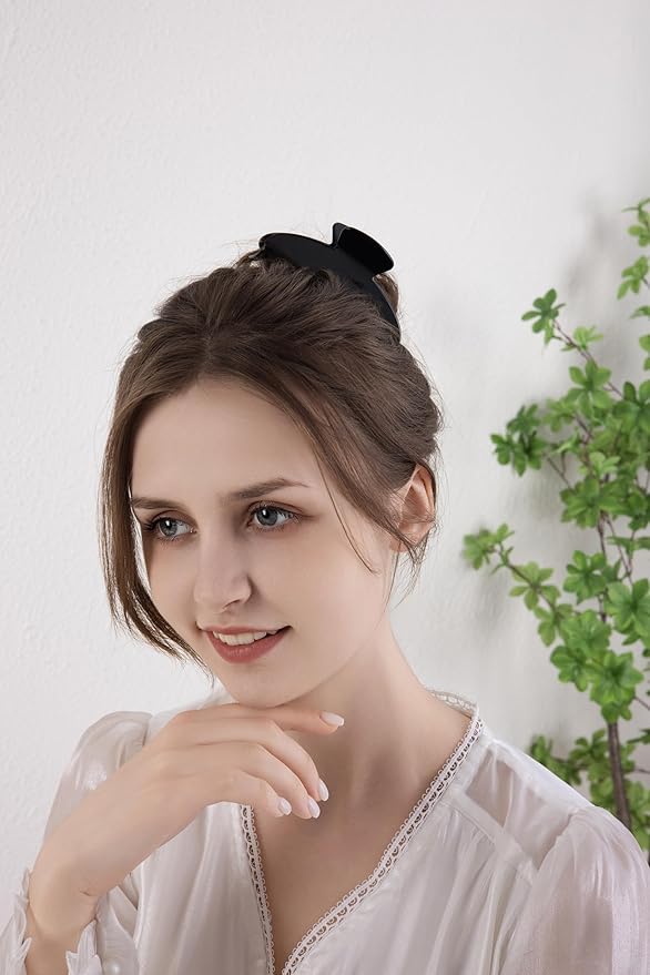OideGuiing Durable Acetate Hair Clips - 4-Inch Black Claw Clips for Fine and Thick Hair (Black)