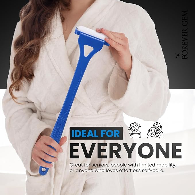 FOREVER GEM Long Handle Lotion Applicator – Flexible Cream Spreader for Back & Body – Apply Sunscreen, Tanning Lotion, or Moisturizer – Washable Pad – Ideal for Seniors, Travel & Gifting