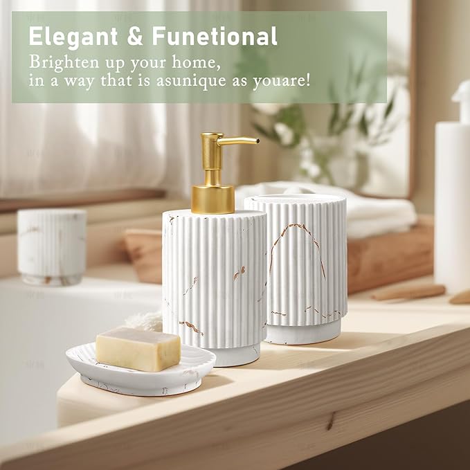 SEEYUAN 4 Pcs Bathroom Accessories Set -Toothbrush Holders Set