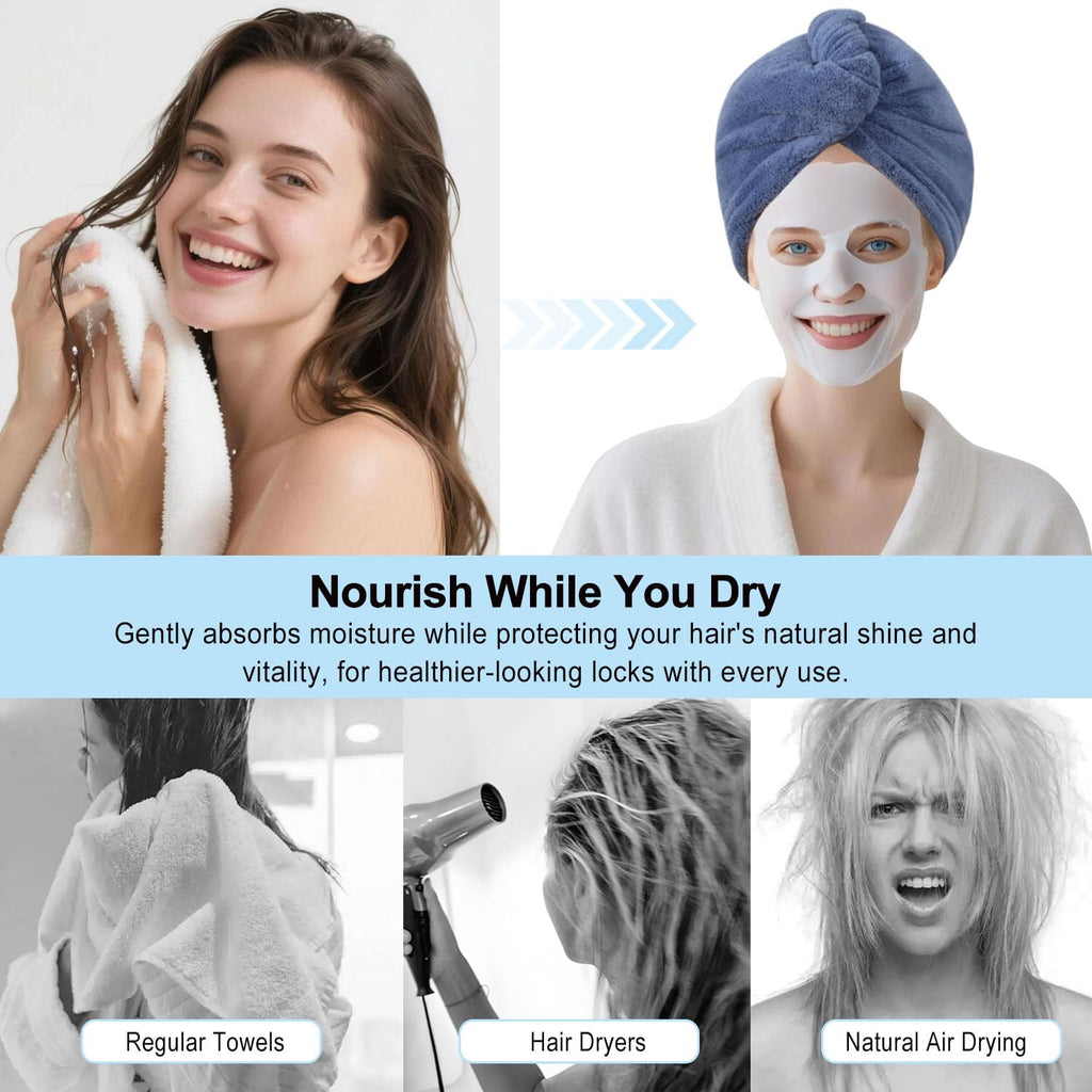 AGKXHDEC Microfiber Hair Drying Towel Wrap,Hair Turbans Towel for Wet Hair