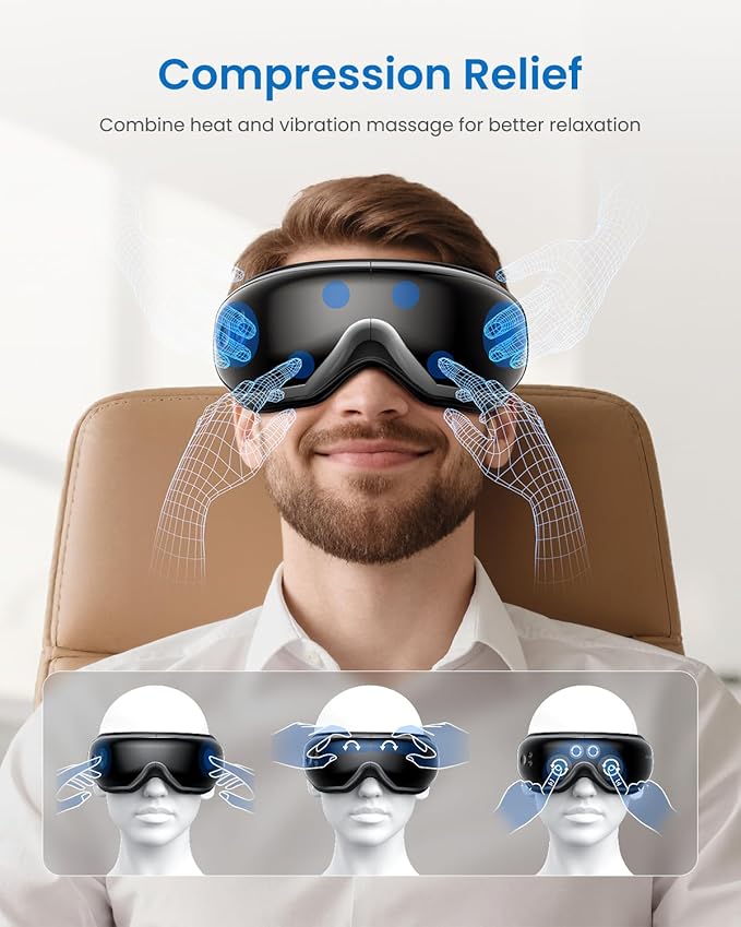 RENPHO Eyeris 1 Eye Massager with Heat, FSA Eligible HSA, Heated Eye Mask for Head Tension, Eye Strain & Screen Fatigue, Birthday Gifts for Men and Women