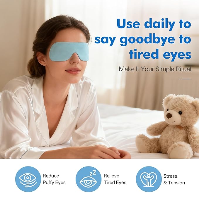 DICEVER Disposable Cooling Eye Mask for Puffy Eyes, Cold Eye Mask for Eyes Tension Stress Relief, Eye Ice Pack for Cold Compress, 10 Packs